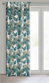 Dekorační vzorovaná záclona s kroužky DAVE I. bílá/zelená 140x250 cm (cena za 1 kus) MyBestHome