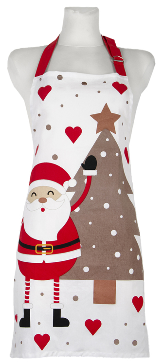 Kuchyňská bavlněná zástěra HAPPY XMAS bílá 100% bavlna 60x75 cm Essex