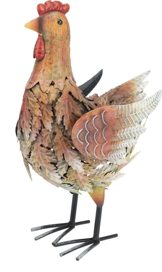 Kovová slepička 34x13x23 cm