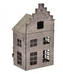 Kovový svícen domek šedý 25,5x13x9 cm