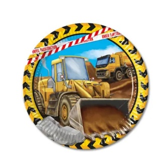 EKO Papírové talířky Staveniště - bagr 23 cm - 8 ks