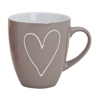 Hrnek hnědý srdce 350 ml