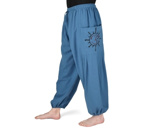 Kalhoty jóga LABHYA, modré, ÓM