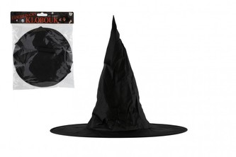Klobouk čarodějnický skládací dospělý 38 cm karneval