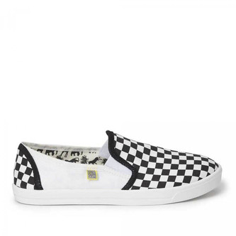 Oldcom Slip-On COOPER Šachové Velikost: 45, Barva: Bílá