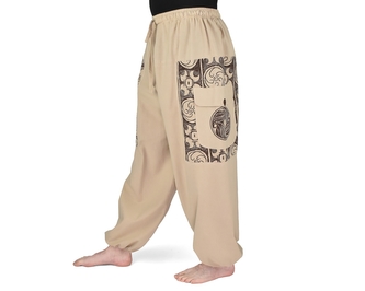 Kalhoty jóga LABHYA, pískové, spirály