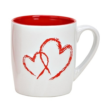 Kameninový hrnek se srdíčkem bílý 300 ml