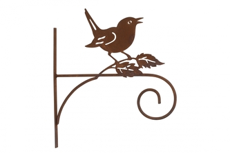 Kovový držák Chip rez s ptáčkem na závěsný květináč 31x27,5x1,5 cm Kovový držák Chip rez s ptáčkem na závěsný květináč 31x27,5x1,5 cm