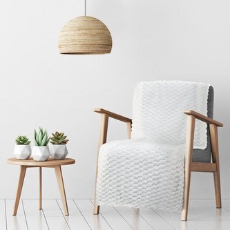 Přehoz na křeslo - sedačku FLANELA bílá 70x160 cm Mybesthome