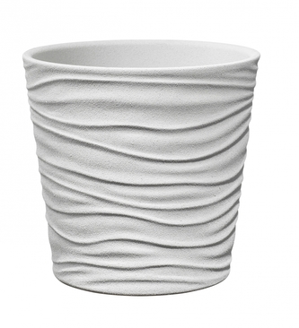 Keramický květináč Sonora efekt kamene 16 cm bílý