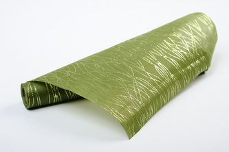 Vlizelín dekorativní a aranžerský s glitrem 37,5cm ZELENÝ