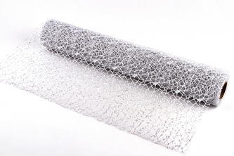 Big spider glitter 50cm x 4,6m 23 BÍLÁ