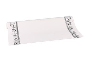 Floristická smuteční fólie bílá s černou