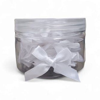 Saténové myrtové vývazky 50 ks/bal - bílé