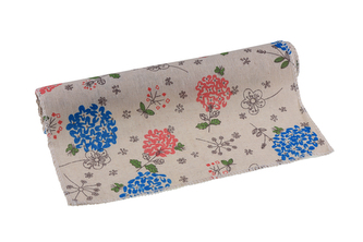 Látkový běhoun s lučním kvítím 28cm x 3m LN11613 - přírodní