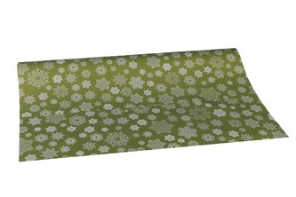 Vánoční fólie sněhové vločky zelená