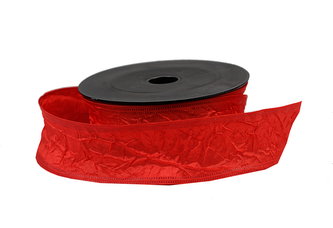 Textilní mačkaná stuha červená