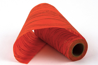 Vlizelín dekorativní a aranžerský s glitrem 12,5cm ORANŽOVÝ