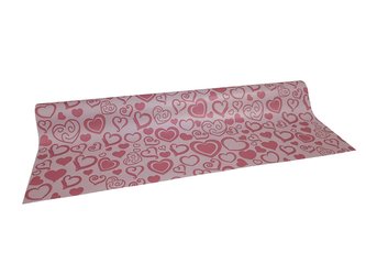 Floristická fólie 50cm x 9,1m - serc-duo 5\\7-PUDROVÁ