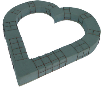 Srdce s aranžovací hmotou 40 cm - otevřené