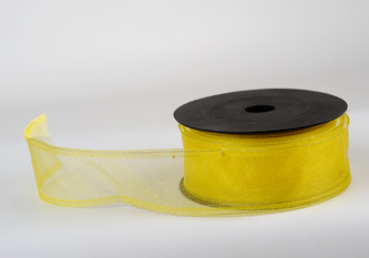 Stuha organza SNOW 4cm x 9,1m ŽLUTÁ