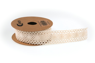 Bavlněná krajková stuha 2,8cm x 3m CL012 natural