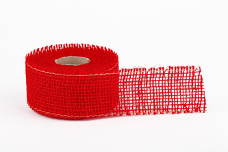 Jutová stuha jemná 5cm x 5m 8 ČERVENÁ