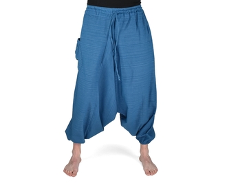 Harémové kalhoty aladin YONA, modré, úzká pasovka