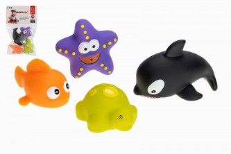 Zvířátka mořská do vody stříkací 4ks plast v sáčku  13,5x22cm 0m+ Zvířátka mořská do vody stříkací 4ks plast v sáčku  13,5x22cm 0m+