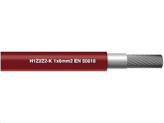 Solární kabel H1Z2Z2-K 1500V / 6mm2 / červený -- METRÁŽ--