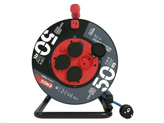 Prodlužovací kabel Weatherproof EMOS P08550W na bubnu 50m / 3x1,5mm silikonový / 4 zásuvky