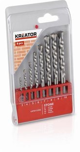 Sada vrtáků Kreator KRT012202 8 ks do zdiva 3-10 mm