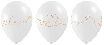 Balony ze złotym walentynkowym nadrukiem 5szt