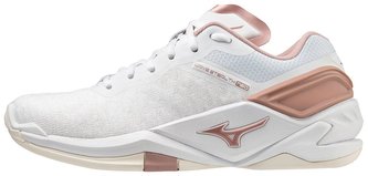 Mizuno WAVE STEALTH NEO / White / Rose / Snow White Velikost boty: 42.0/8.0 Mizuno WAVE STEALTH NEO / White / Rose / Snow White Velikost boty: 42.0/8.0
