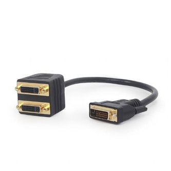 Gembird adaptér - splitter DVI-D (M) na 2 x dual DVI (F), kabel, 0.3 m, černý