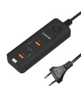 CANYON nabíječka H-10 do sítě 2xUSB-C (PD 20W) + 2x USB-A (QC 3.0 18W), ochrana, 100V-240V, výstup až 40W, 1m, černá