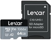 Lexar paměťová karta 64GB High-Performance 1066x microSDXC™ UHS-I, (čtení/zápis:160/70MB/s) C10 A2 V30 U3