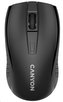 CANYON myš optická bezdrátová MW-7, nastavitelné rozlišení 800/1200/1600 dpi, 4 tl, USB dongle, 1xAA, černá