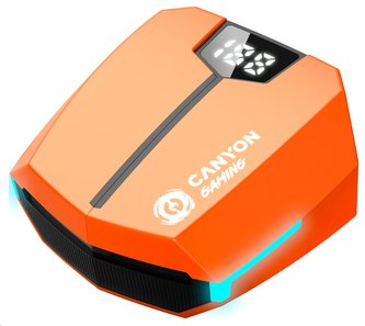 Sluchátka ''DoubleBee GTWS-2'', oranžová, bezdrátová, Bluetooth 5.3, herní, CANYON CND-GTWS2O