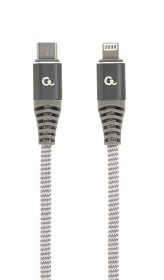 Gembird kabel nabíjecí USB-C (M) na 8pin Lightning (M), 1,5 m, prémiový, opletený, bílý