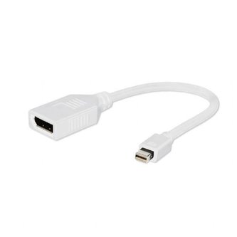 Gembird adaptér Mini DisplayPort (M) na DisplayPort (F), bílý