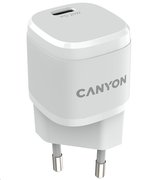 CANYON nabíječka do sítě H-20-05, 1x USB-C PD 20W, bílá