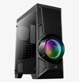 Aerocool AeroEngine RGB, skříň ATX, 2xUSB 2.0, 1xUSB 3.0, černá