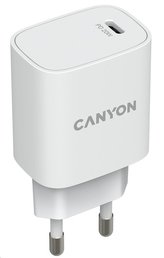 CANYON nabíječka do sítě H-20-02, 1x USB-C PD 20W, bílá