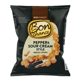 Bon Chance chlebové chipsy s pepřem a zakysanou smetanou 60g