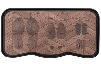 Univerzální plastový odkapávač na boty FOOTPRINTS WOOD 38x75 cm MultiDecor