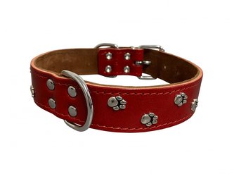 HUHUBAMBOO obojek BONNY kožený 60cm, červený