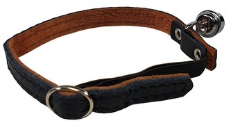 HUHUBAMBOO obojek CAT kožený 1x32cm, černý