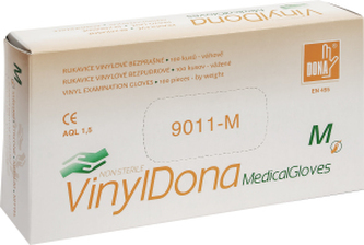 Vulkan VinylDona vinylové jednorázové bezprašné rukavice velikost M, 100 ks