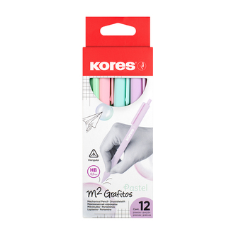 M2 - 0,5 mm, Mechanická tužka, soft povrch, mix pastelových barev (růžová, fialová, modrá, zelená)